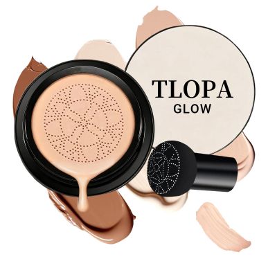 Glow Foundation Cushion, 2026 New Mushroom Head Air Cushion CC Cream, Glow Foundation, BB Cream for Women, Moisturizing Concealer Brighten Long-Lasting for All Skin Types (Warm)