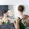 8 Inch Wall Mount Makeup Mirror for Bathroom, USB Rechargeable Magnification Vanity Mirror, Double-Sided 360 Rotatable Cosmetic Mirror Extendable Shaving Mirrors with Lights, Brushed Nickel view 2