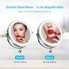 8 Inch Wall Mount Makeup Mirror for Bathroom, USB Rechargeable Magnification Vanity Mirror, Double-Sided 360 Rotatable Cosmetic Mirror Extendable Shaving Mirrors with Lights, Brushed Nickel view 4