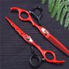 6" Hairdressing Scissor,Barber Hair Trim and Cut Thinning Hair Scissor Combination Set Hair and Hair Thinning Set for Barber Stylist and Home DIY Red view 3