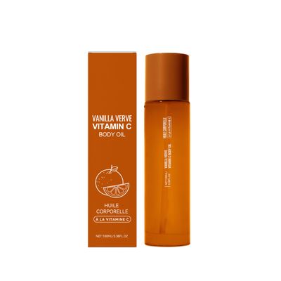 ARANYA Vanilla Verve Vitamin C Body Oil with Tocopherol and Castor Oil, Lightweight Plant Oil Compound for All Skin Types, Pregnancy Safe Massage Oil, 100ml/3.38oz
