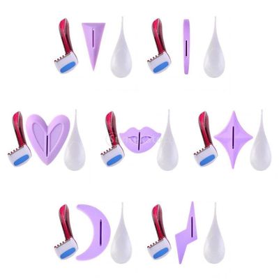 7X Portable Bikini Line Shaping Tool Set with Precision Stencils for Sensitive Skin Grooming