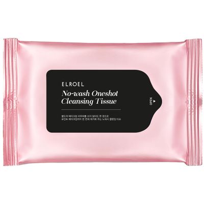 ELROEL No-Wash Oneshot Cleansing Tissue - Breathable and Highly Absorbent Makeup Remover Wipes with Hot Spring Water, Green Tea and Panthenol for All Skin Types - Korean Skin Care (10 Sheets, 1.6 Oz)