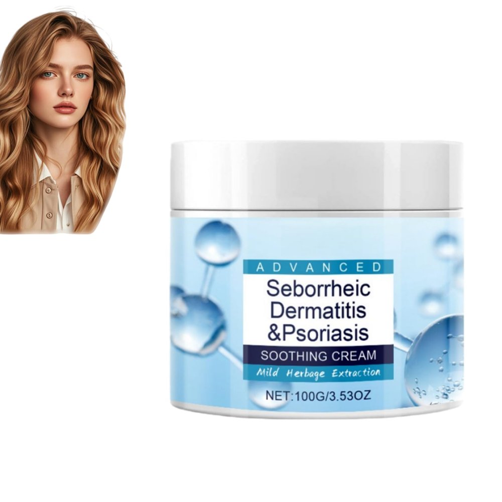 Scalp Soothing Cream for Seborrheic Dermatitis & Psoriasis Relief - Moisturizing Treatment for Itchy Scalp, Dandruff Control with Natural Herbal Extracts - 100g (1 pcs)