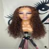 Hollywood Collection Vietnamese Burmese Curly Lace Front Wig, Pre-Plucked Ginger Brown, 20 Inch Triple Bundle with 5x5 Closure, Ready to Wear view 1
