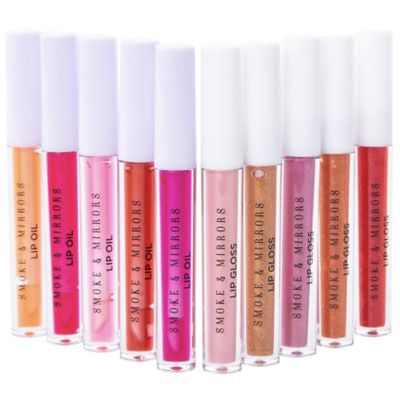 10 PC HYDRATING LIP VAULT, COCONUT OIL INFUSED LIP OILS, VITAMIN E INFUSED LIP GLOSSES
