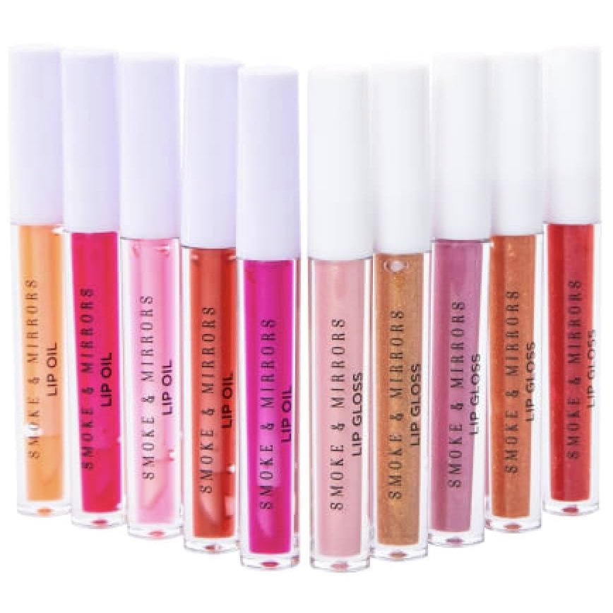 10 PC HYDRATING LIP VAULT, COCONUT OIL INFUSED LIP OILS, VITAMIN E INFUSED LIP GLOSSES
