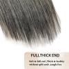 SIYUSI Salt and Pepper Human Hair Bundles 22 22 22 Inch Straight Human Hair 3 Bundles 100% Unprocessed 12A Brazilian Hair Weave Extensions Natural Gray-White Color view 4