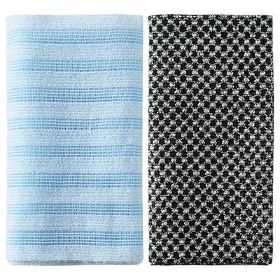 2-Pack Exfoliating Body Scrubber Long Dual-Sided Wash Cloths for Showering, Back Exfoliation Towel.