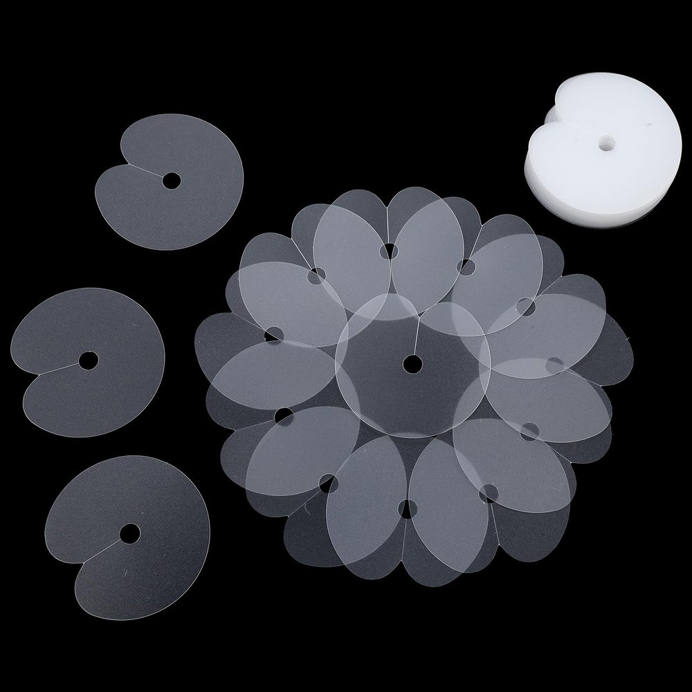 50 Pcs Heat Shield Guards for Hair Extensions, Clear Circular PVC Fusion Keratin Glue Protector, Round Shield Spacers Templates, Single Hole Fusion Glue Protector Templates for Keratin K-Tip Bonding