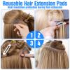 50 Pcs Heat Shield Guards for Hair Extensions, Clear Circular PVC Fusion Keratin Glue Protector, Round Shield Spacers Templates, Single Hole Fusion Glue Protector Templates for Keratin K-Tip Bonding view 4