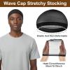 10 Pcs Stocking Wig Caps for Women Men, Ultra Thin Stretchy Wave Cap Hair Net Skull Caps for Women Men Knit Stretchy Beanie Cap for Sleeping Sports Daily Grooming & Styling Black view 2