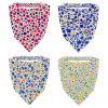 RODAILYCAY 4 Pack Colorful Flower Floral Pattern Hair Scarfs Headband, Triangle Head Scarves, Non Slip Hairband Bandanas, Head Kerchief for Women Girls view 1