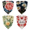 RODAILYCAY Flower 4 Pieces Hair Scarf, Chiffon Head Kerchief, Non Slip Triangle Headband Bandana for Women Girls view 1