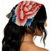 RODAILYCAY Flower 4 Pieces Hair Scarf, Chiffon Head Kerchief, Non Slip Triangle Headband Bandana for Women Girls view 2