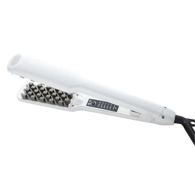 3D Grid Hair Crimper Volumizer Hair Fluffy Corrugated Curler Flat Iron Corn Hair Splint Perm Straightener Brush Comb(Product 2-White,US)