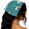 RODAILYCAY 4 Packs Hair Scarf, Chiffon Bandanas Kerchief, Christmas Flamingo Cactus Non Slip Triangle Headband Bandana for Women Girls view 2