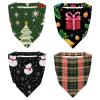RODAILYCAY 4 Packs Merry Christmas Snowman Black Hair Scarfs, Elastic Hair Scarf Headband, Triangle Kerchief, Non Slip Head Hairband Bandanas view 1