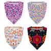 RODAILYCAY 4 Pack Cute Dog Paw Floral Hair Scarf Headband, Chiffon Triangle Head Scarf, Non Slip Head Bandanas Kerchief view 1