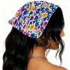 RODAILYCAY 4 Pieces Hair Scarfs, Elastic Hair Scarf Headband, Watercolor Flower Triangle Kerchief, Head Hairband Bandanas view 2