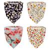 RODAILYCAY 4 Piece Hair Scarfs, Elastic Hair Scarf Headband, Triangle Kerchief, Pink Beautiful Blossom Cherry Flower Blue Background Head Hairband Bandanas view 1