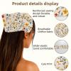 RODAILYCAY 4 Piece Hair Scarfs, Elastic Hair Scarf Headband, Triangle Kerchief, Pink Beautiful Blossom Cherry Flower Blue Background Head Hairband Bandanas view 3