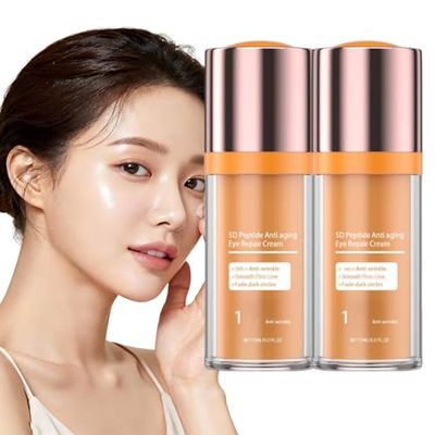 WUEOCU Beauty Crema De Ojos Con Pptidos 5D, Crema De Ojos Con Peptido 5D, Peptide Eye Cream, Eye Cream Anti Aging, For Dark Circles And Puffiness, Skin Under Eyes Moisturize (2PC)