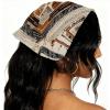 RODAILYCAY 4 PCS Hair Scarf, Chiffon Head Kerchief, Retro Abstract Ethnic Pattern Non Slip Triangle Headband Bandana for Women Girls view 2