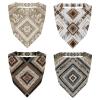 RODAILYCAY 4 Pieces Triangle Head Scarf, Chiffon Hair Kerchief, Elastic Hair Scarf Bandanas for Women Girls, Vintage Abstract Ethnic Background view 1