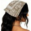RODAILYCAY 4 Pieces Triangle Head Scarf, Chiffon Hair Kerchief, Elastic Hair Scarf Bandanas for Women Girls, Vintage Abstract Ethnic Background view 2