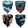 RODAILYCAY 4 Pack Hair Scarfs, Elastic Hair Scarf Headband, Triangle Kerchief, Christmas Gingerbread Head Hairband Bandanas view 1