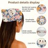 RODAILYCAY 4 Pack Triangle Head Scarf, Chiffon Hair Kerchief, Elastic Hair Scarf Bandanas for Women Girls, Pink Flower view 3