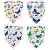 RODAILYCAY 4 Piece Hair Scarfs Headband, Triangle Head Scarves, Blue Butterfly and Flower Pattern Non Slip Hairband Bandanas, Head Kerchief for Women Girls view 1