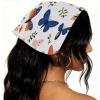 RODAILYCAY 4 Piece Hair Scarfs Headband, Triangle Head Scarves, Blue Butterfly and Flower Pattern Non Slip Hairband Bandanas, Head Kerchief for Women Girls view 2