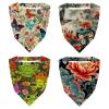 RODAILYCAY 4 Pieces Hair Scarf Headband, Funny Cartoon Frogs with Lotus Flower Chiffon Triangle Head Scarf, Non Slip Hair Bandanas Kerchief view 1