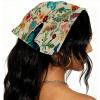 RODAILYCAY 4 Pieces Hair Scarf Headband, Funny Cartoon Frogs with Lotus Flower Chiffon Triangle Head Scarf, Non Slip Hair Bandanas Kerchief view 2