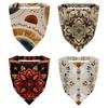 RODAILYCAY 4 PCS Hair Scarf Headband for Women Girls Non Slip Head Covers Red and Beige Ethnic Pattern Elastic Triangle Head Scarf Bandana view 1