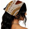 RODAILYCAY 4 PCS Hair Scarf Headband for Women Girls Non Slip Head Covers Red and Beige Ethnic Pattern Elastic Triangle Head Scarf Bandana view 2