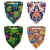 RODAILYCAY Funny Frog with Flowers 4 Pieces Hair Scarfs, Elastic Hair Scarf Headband, Triangle Kerchief, Head Hairband Bandanas view 1