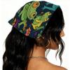 RODAILYCAY Funny Frog with Flowers 4 Pieces Hair Scarfs, Elastic Hair Scarf Headband, Triangle Kerchief, Head Hairband Bandanas view 2
