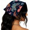 RODAILYCAY 4 Packs Hair Scarfs Headband, Triangle Head Scarves, Non Slip Hair Bandanas, Yellow Red Beautiful Florals Head Kerchief for Women Girls view 2