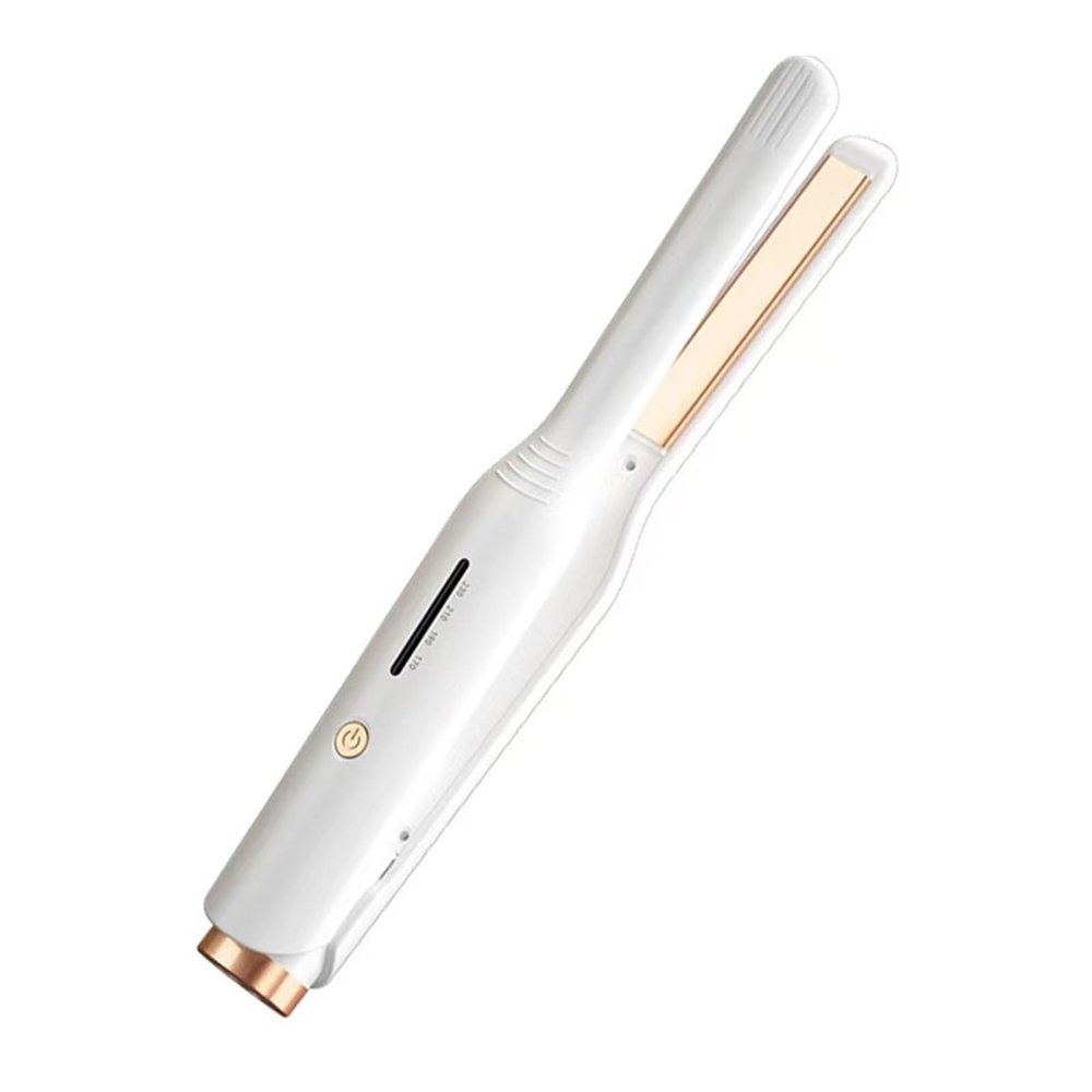 Flat Iron Mini Hair Straightener Hair Curler Fast Heating Beard Straightening Iron Small Flat Iron for Short Hair Straightener(White,UK)