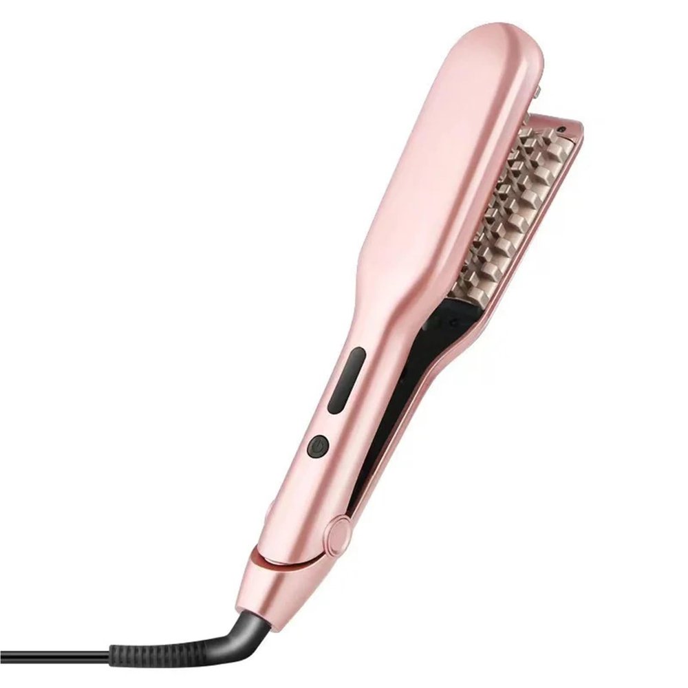 3D Grid Hair Crimper Volumizer Hair Fluffy Corrugated Curler Flat Iron Corn Hair Splint Perm Straightener Brush Comb(Product 1 - Pink,EU)