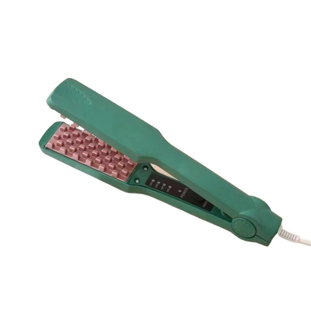 Hair Iron Fluffy Wave Hair Crimper Electric Curling Iron Corn Perm Pad Hair Root Splint Flat Iron Hair Styling Tools(Green,UK)