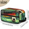 LCLJJDMBM Soccer Field Soccer Boys Travel Toiletry Bag Waterproof Wash Bag Shower Shaving Bag Cosmetic Organizer Makeup Bag Portable Toiletries Accessories for Women Men Soccer view 2