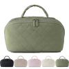 2026 New Petition Makeup Bag for Woman, Waterproof Cosmetic Organizer Wide-open Pouch Purse,Puffy Padded Organizer for Toiletries & Brushes Large Capacity with Compartments (green) view 1