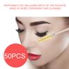 Disposable Eyelash Brush Set, 50PCS Nylon Spiral Mascara Wands, for Professional Makeup Artists Travelers (Yellow) view 2
