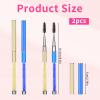 2 PCS Spoolie for Lashes, Eyebrow Spoolie, Eye Brow Brush with Cap, Reusable Travel Eye Brow Brushes, Portable Eyebrow Spiral Brushes with Handle, Make up Accessories for Women (Blue, Gold) view 2