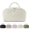 2026 New Petition Makeup Bag for Woman, Waterproof Cosmetic Organizer Wide-open Pouch Purse,Puffy Padded Organizer for Toiletries & Brushes Large Capacity with Compartments (white) view 1