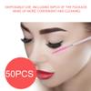 Disposable Eyelash Brush Set, 50PCS Nylon Spiral Mascara Wands, for Professional Makeup Artists Travelers (Pink) view 3